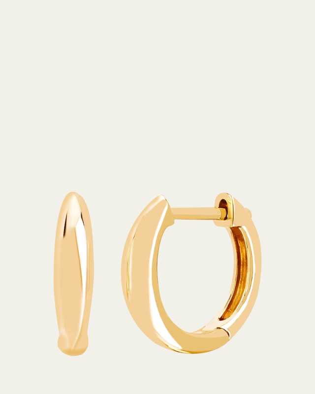 14k Gold Dome Mini Huggie Earring, Single